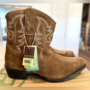 Roper Women’s Brown Suede Western Cowboy Boots NWT